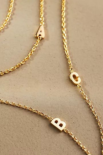 Gold Monogram Chain Necklace | Anthropologie (US)