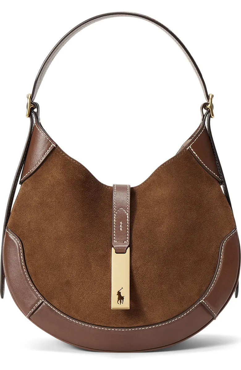 Polo Ralph Lauren Small Suede & Leather Shoulder Bag | Nordstrom | Nordstrom
