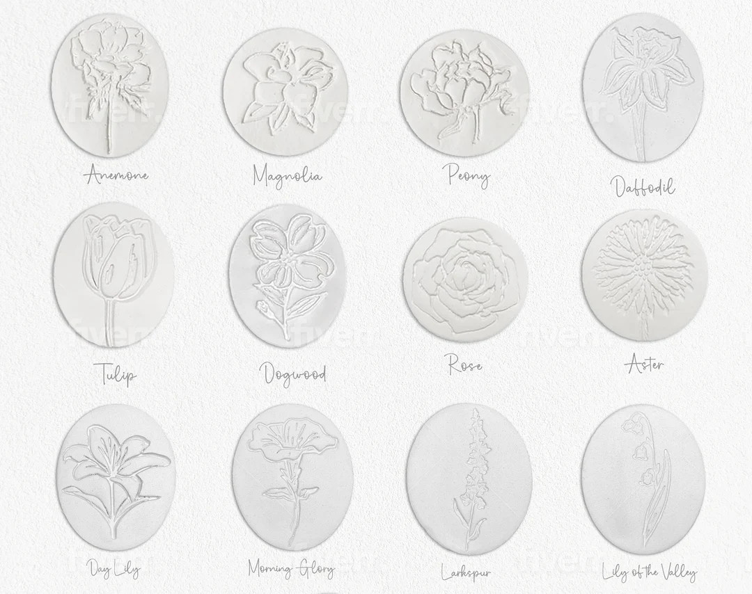 Handmade Floral Embossed Intaglios - White Italian Clay - Home Décor - Etsy | Etsy (US)