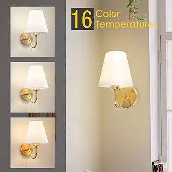 Adust Battery Operated Wall Sconce Set of Two Remote Control Dimmable Rechargeable LED Light Bulb... | Amazon (US)