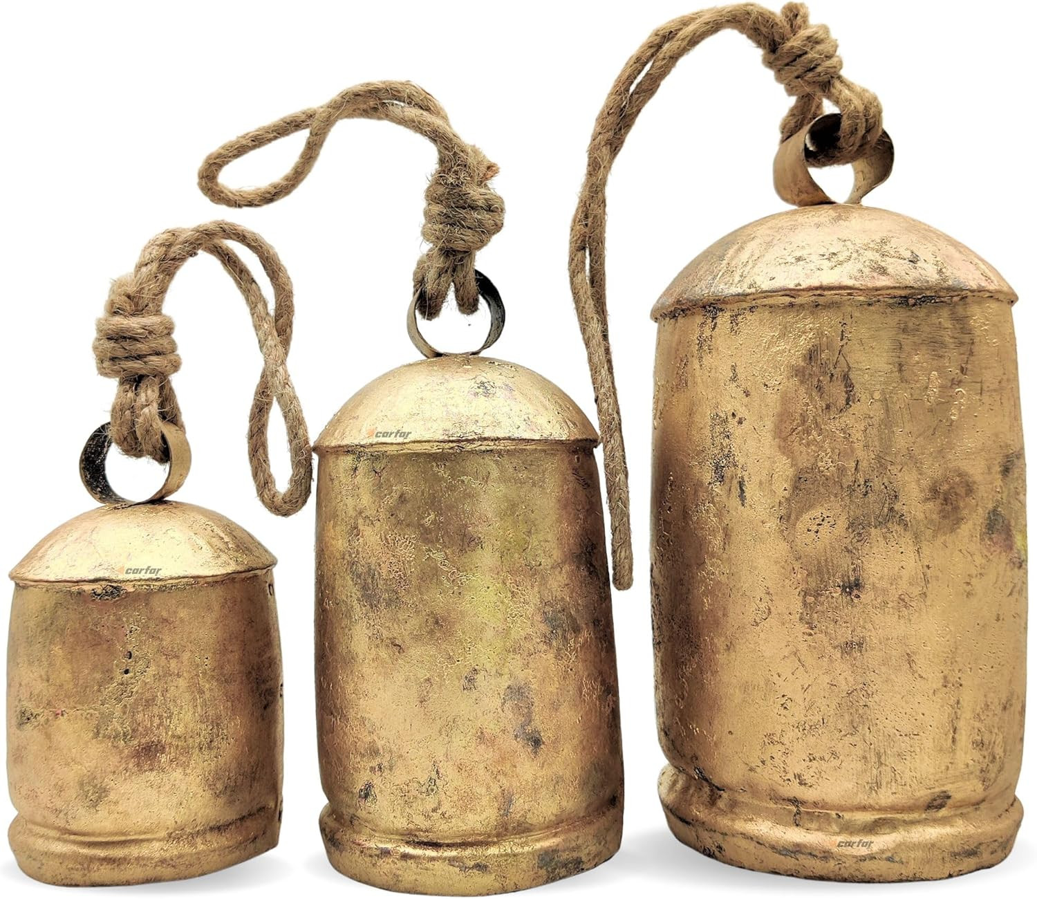 Shabby Chic Set of 3 Country Rustic Style Bells Handmade Metal Harmony Christmas Hanging Cow Bell... | Amazon (US)