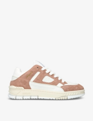 Area Fluffy leather and recycled-polyester low-top trainers | Selfridges
