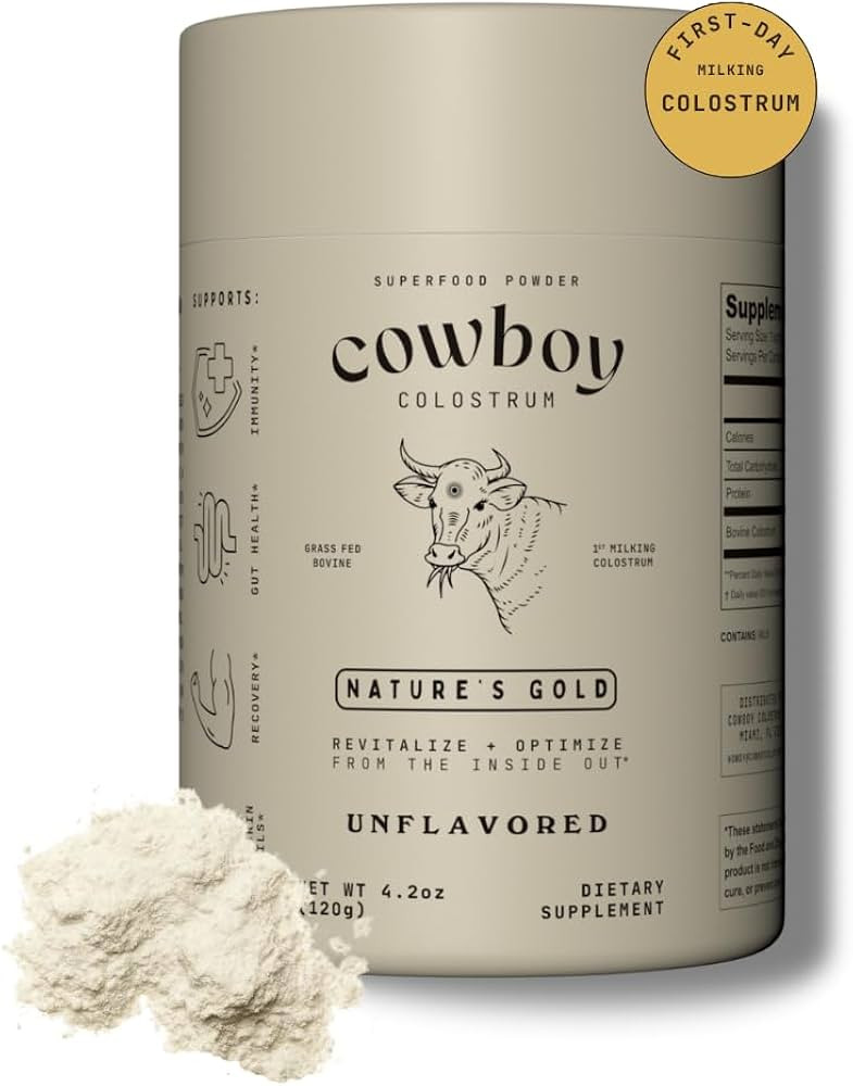 COWBOY COLOSTRUM Powder - Bovine Colostrum Powder for Women & Men - First Day Milking Whole Colos... | Amazon (US)