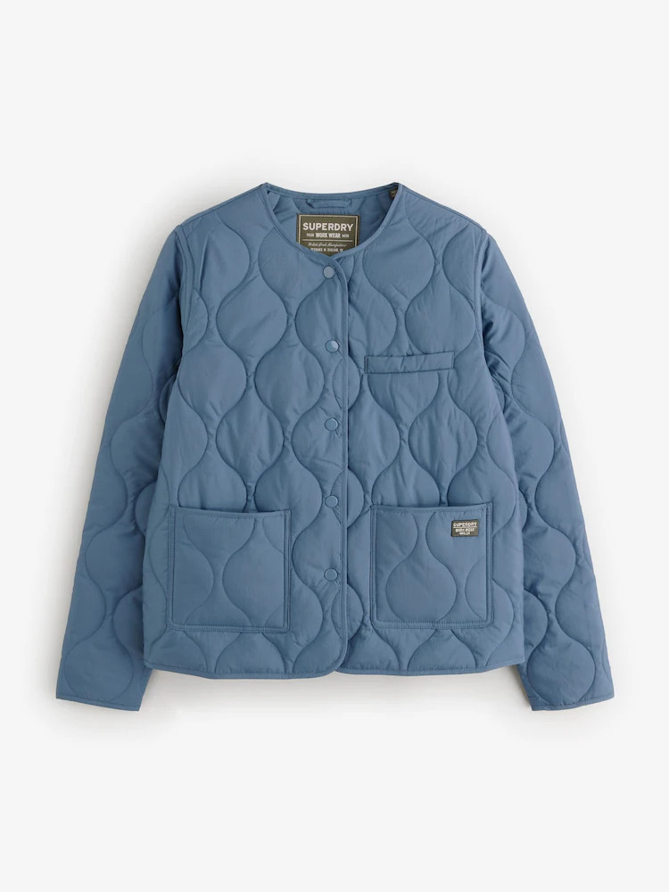 Superdry Blue Quilted Lite Liner Jacket | Next US