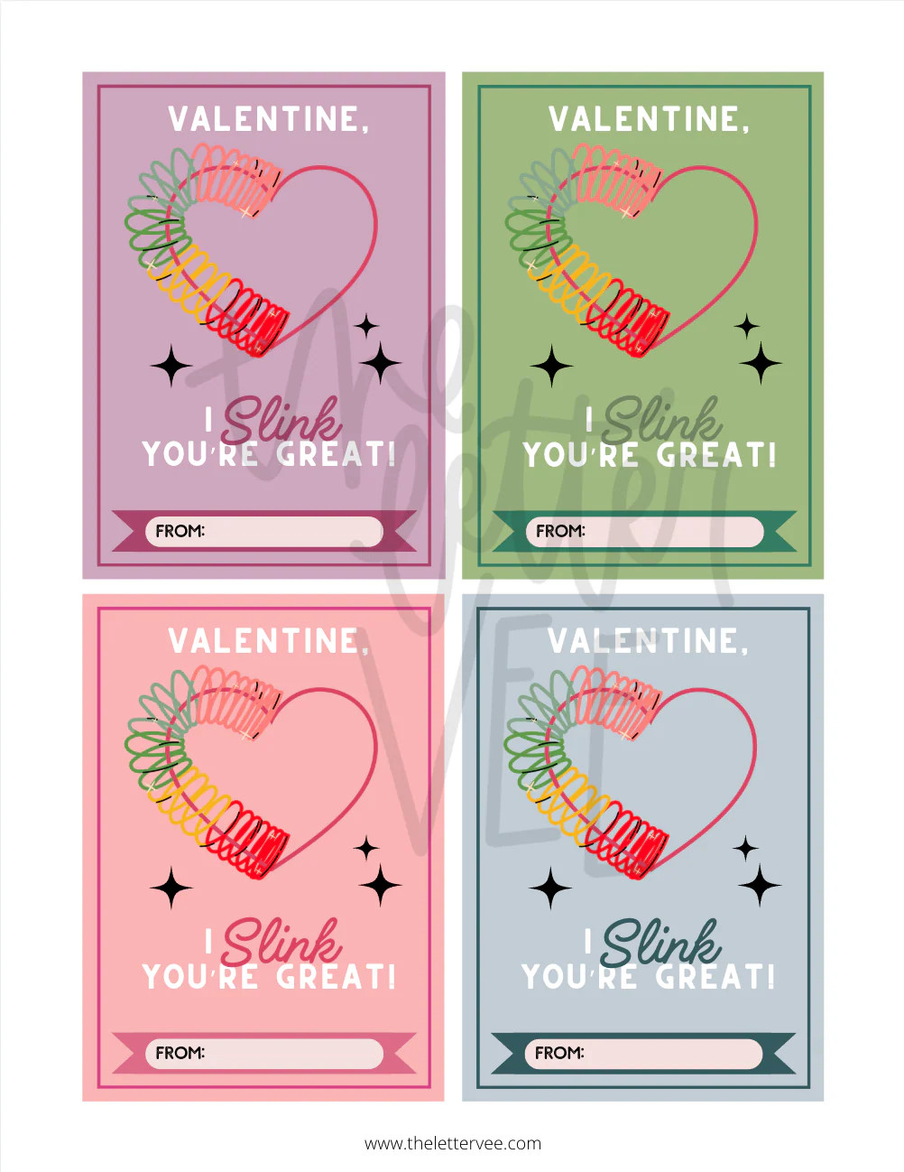 I SLINK you're great Valentines | Printable Valentines | The Letter Vee