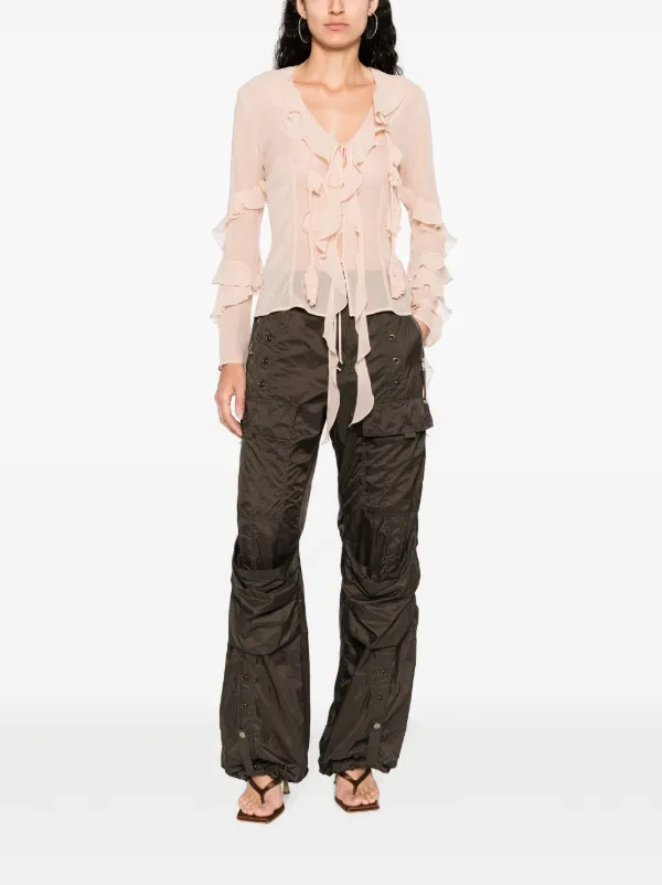 Blumarine Ruffled Silk Blouse - Farfetch | Farfetch Global