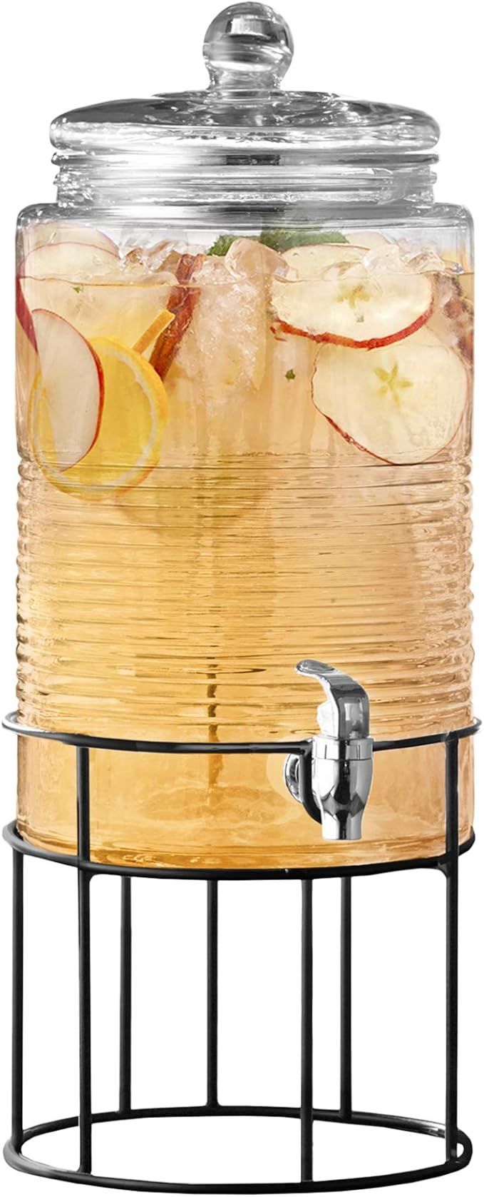 Style Setter Beverage Dispenser Cold Drink Dispenser Glass Jug, Metal Stand & Leak-Proof Acrylic ... | Amazon (US)