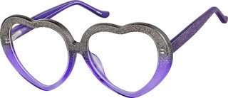 Zenni Kids Heart-Shaped Prescription Glasses Purple Tortoiseshell Plastic Full Rim Frame | Zenni Optical (US & CA)