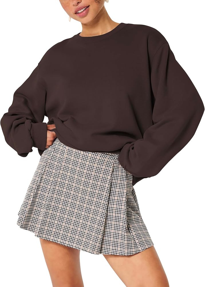 Hat and Beyond Womens Ultimate Heavyweight Sweatshirt Oversized Crew Neck Fleece Pullover Loose F... | Amazon (US)