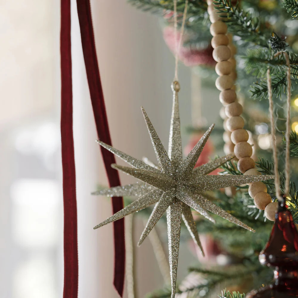 6" Gold Glitter Starburst Ornament | CG Hunter