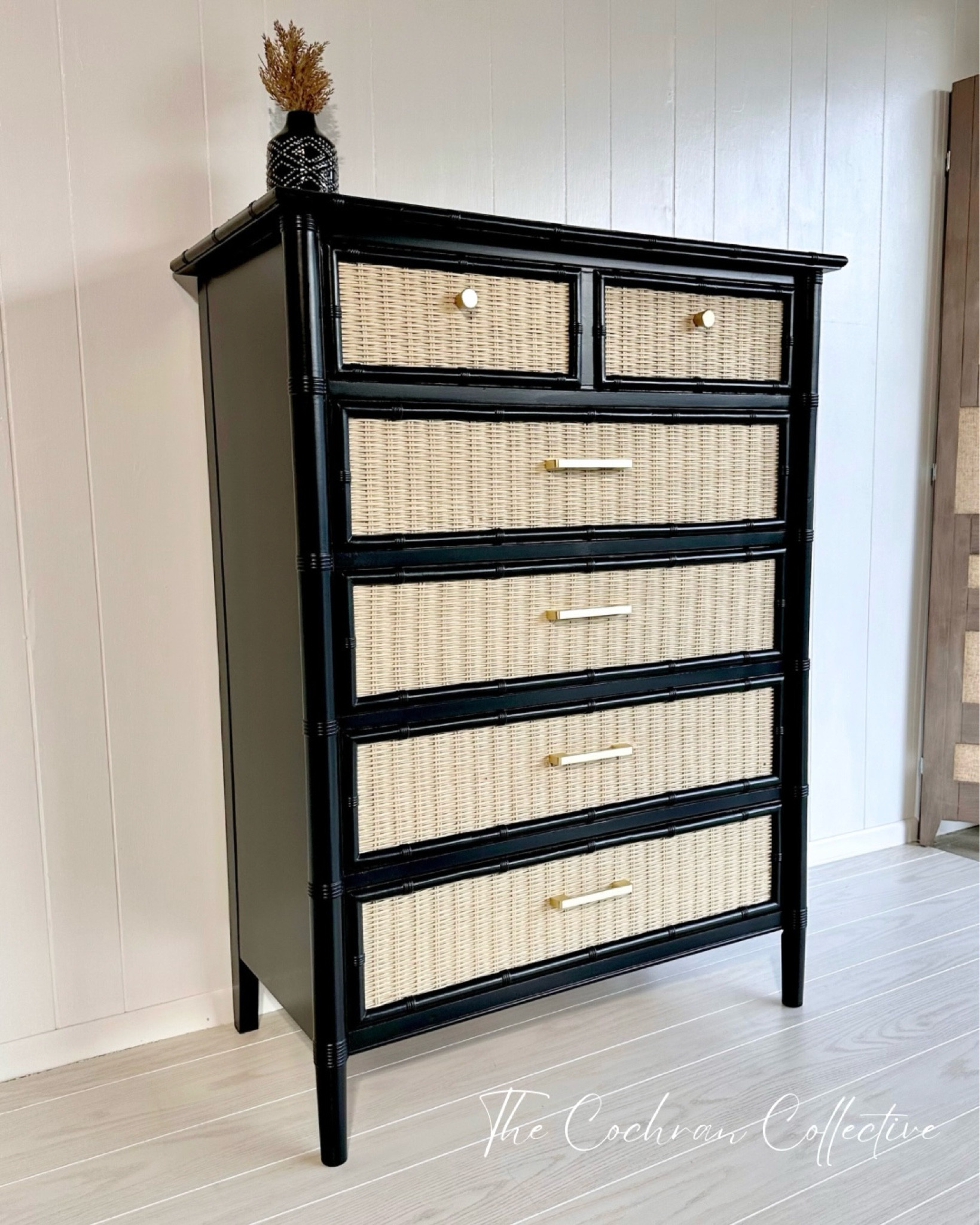 Everything I used to refinish this Dixie faux bamboo and wicker dresser linked here! The black paint color is Behr Limousine Leather.

#furniture #blackfurniture #moderndecor #modernhomedecor #BehrLimousineLeather #refinishedfurniture #diy #diyhome #diyfurniture #diyhomedecor #wicker #chestofdrawers 

#LTKhome