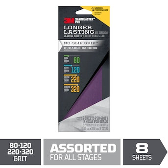 3M SandBlaster Pro Multi-grade Pack-Grit Sheet Sandpaper 3-in W x 9-in L 8-Pack | Lowe's