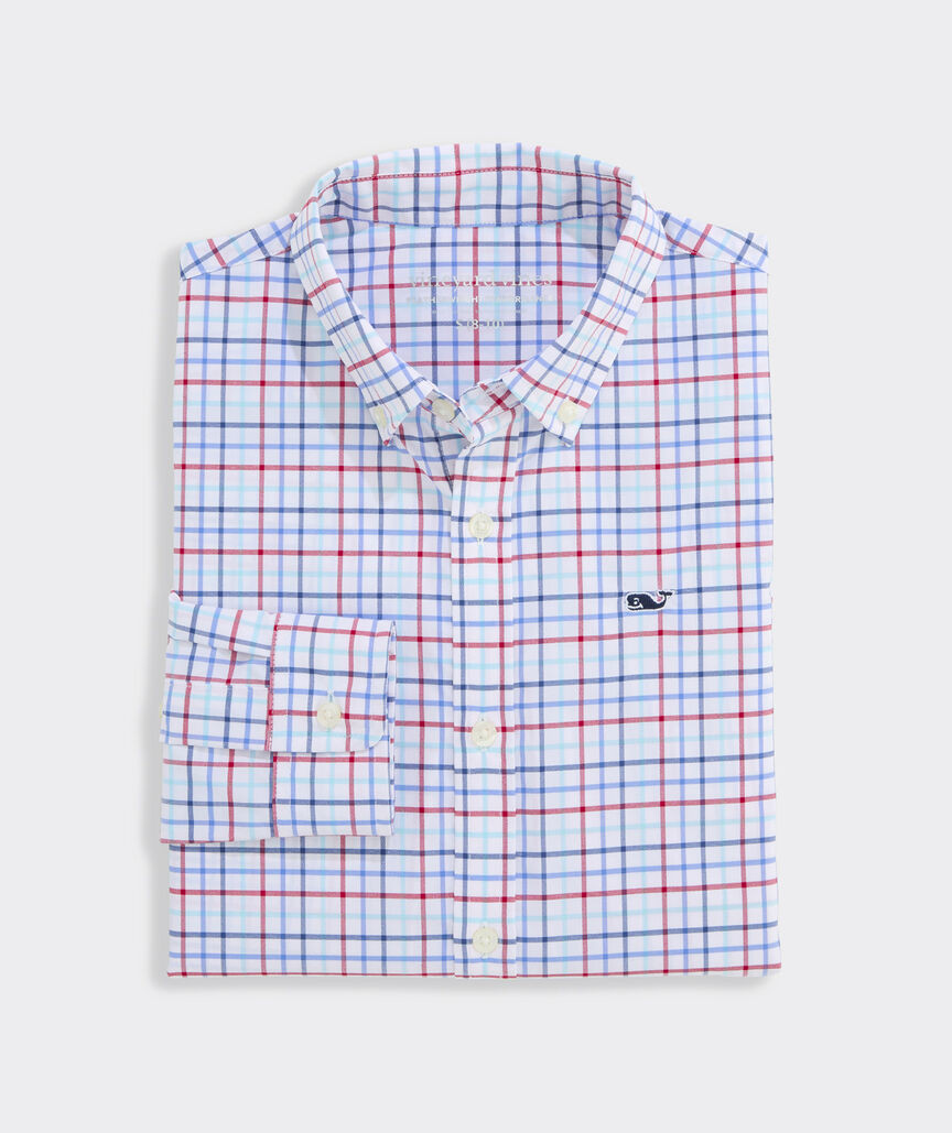 Boys' Performance Bomb Pop Tattersall Featherweight Shirt | vineyard vines