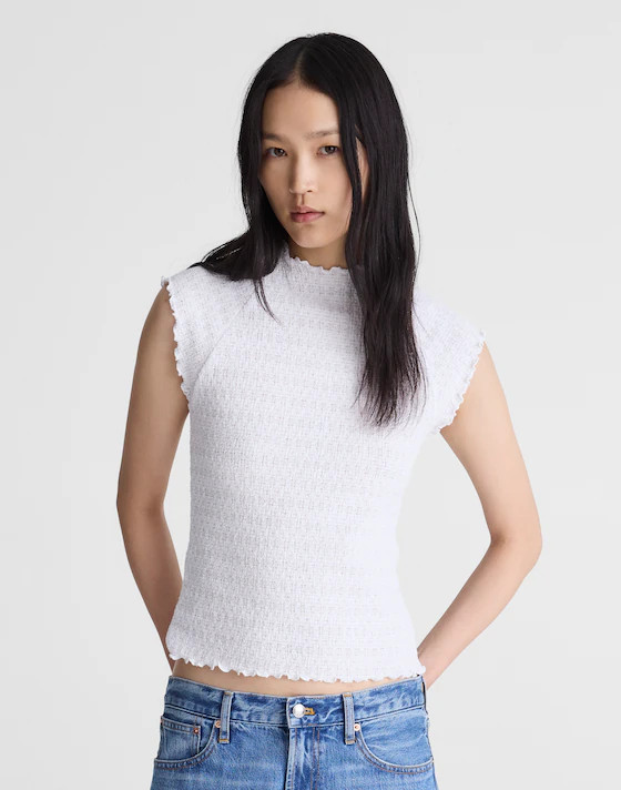 Smocked Mockneck Tank | Madewell