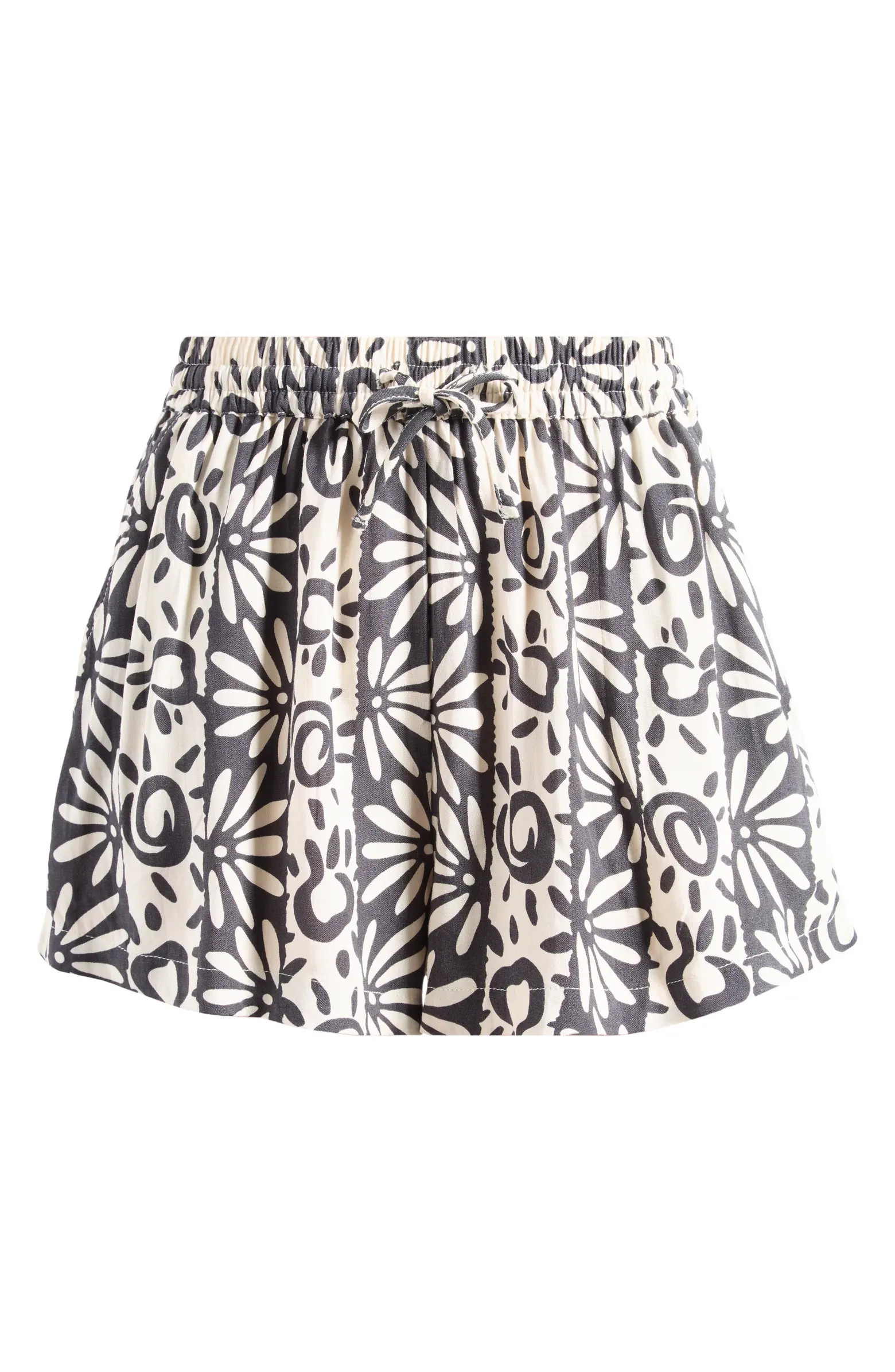 Sunflower Print Poplin Drawstring Shorts | Nordstrom