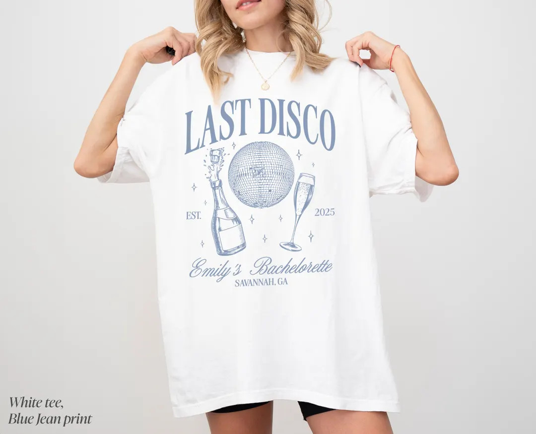 Last Disco Bachelorette Shirts, Disco Bride Custom Shirt, Comfort Colors Bachelorette Shirts - Et... | Etsy (US)