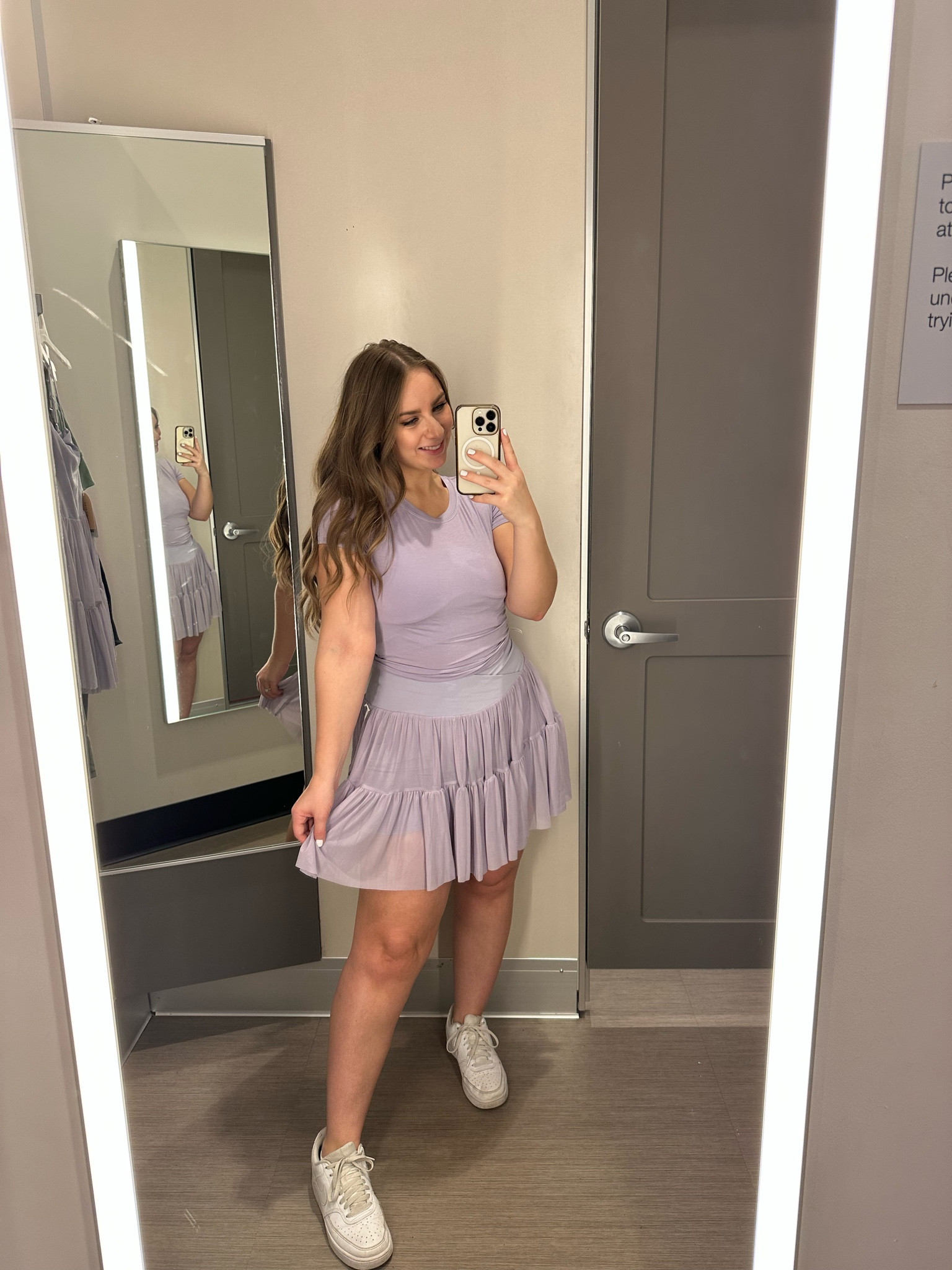 Lilac short skirt, the one that fits me like skin… love this color & fit from Blogilates! The athletic skort has shorts with pockets underneath and is so cute for running errands or playing pickleball this spring. The top has a fun bow detail on the back and the sports bra underneath has sculpting boning detail. Wearing a medium in the sports bra, medium in the top, and large in the skirt. 

#LTKFindsUnder50 #LTKActive #LTKFitness