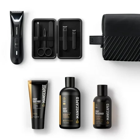MANSCAPED® The Premier Package 5.0 ULTRA, with The Lawn Mower® 5.0 ULTRA Men's Groin & Body Hair Trimmer, Shears 3.0, Crop Preserver® Ball Deodorant, Refined® Body Wash, Crop Soother™, Shed 2.0 | Walmart (US)