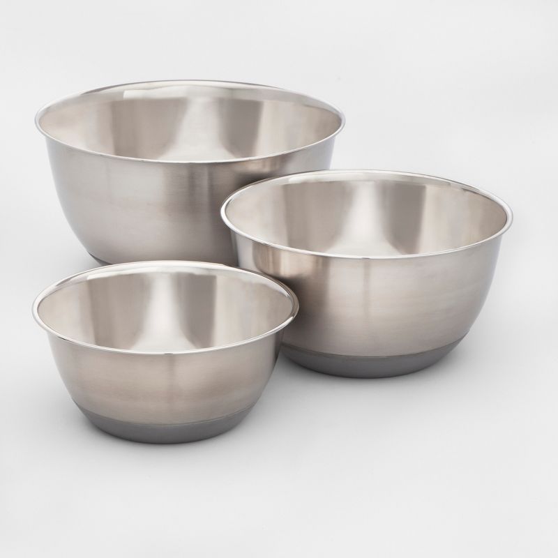 3pc Stainless Steel Non-Slip Mixing Bowls - Made By Design&#8482; | Target