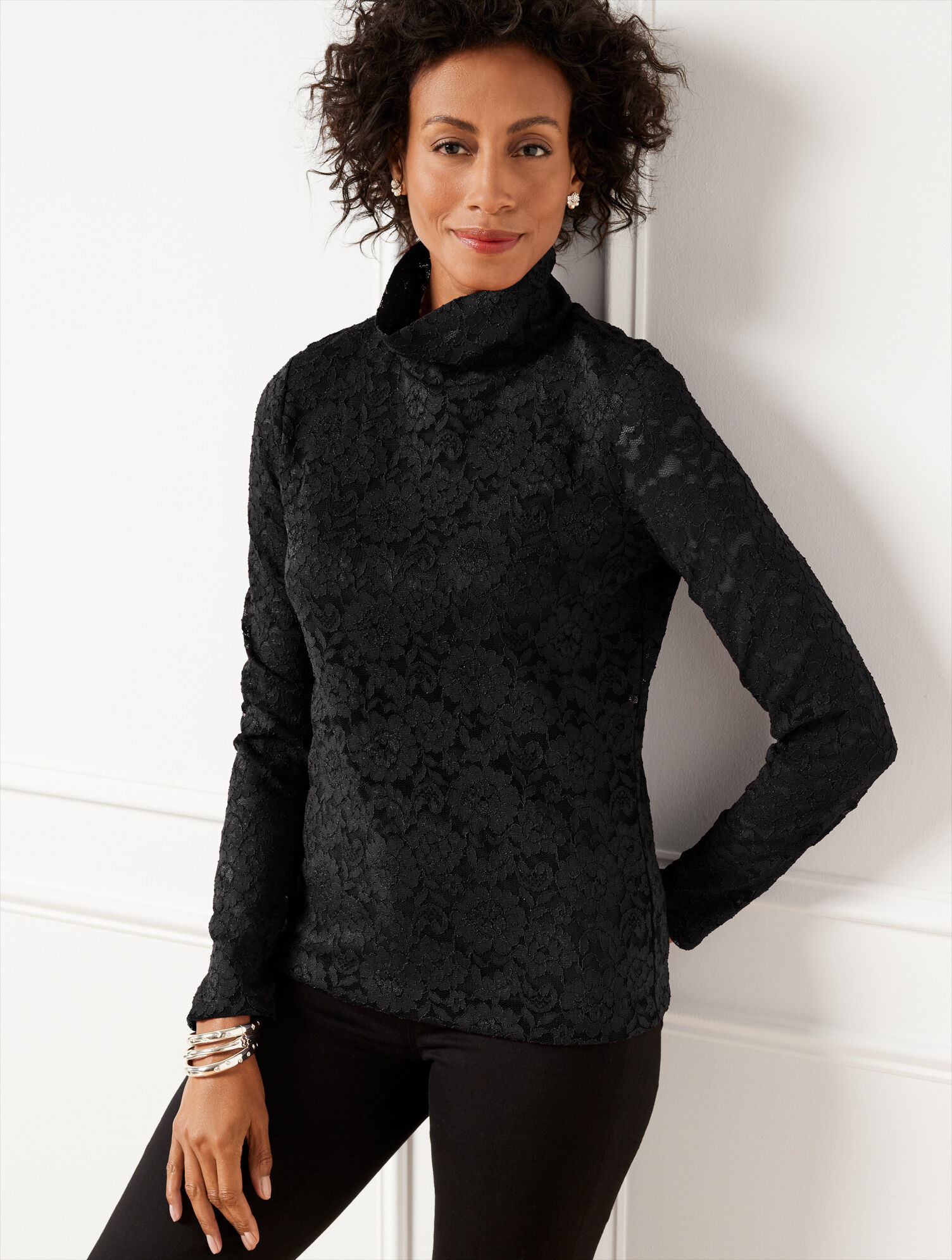 Lace Turtleneck Pullover | Talbots