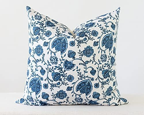 by Unbranded Blue Floral Pillow Square Throw Pillow Covers Cushion Case for Sofa Bedroom Car 18 x 18 | Amazon (CA)