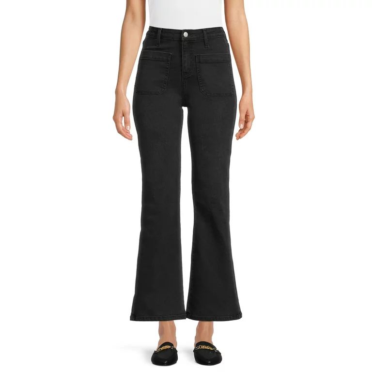 Time and Tru Women's Patch Pocket Flare Jeans | Walmart (US)