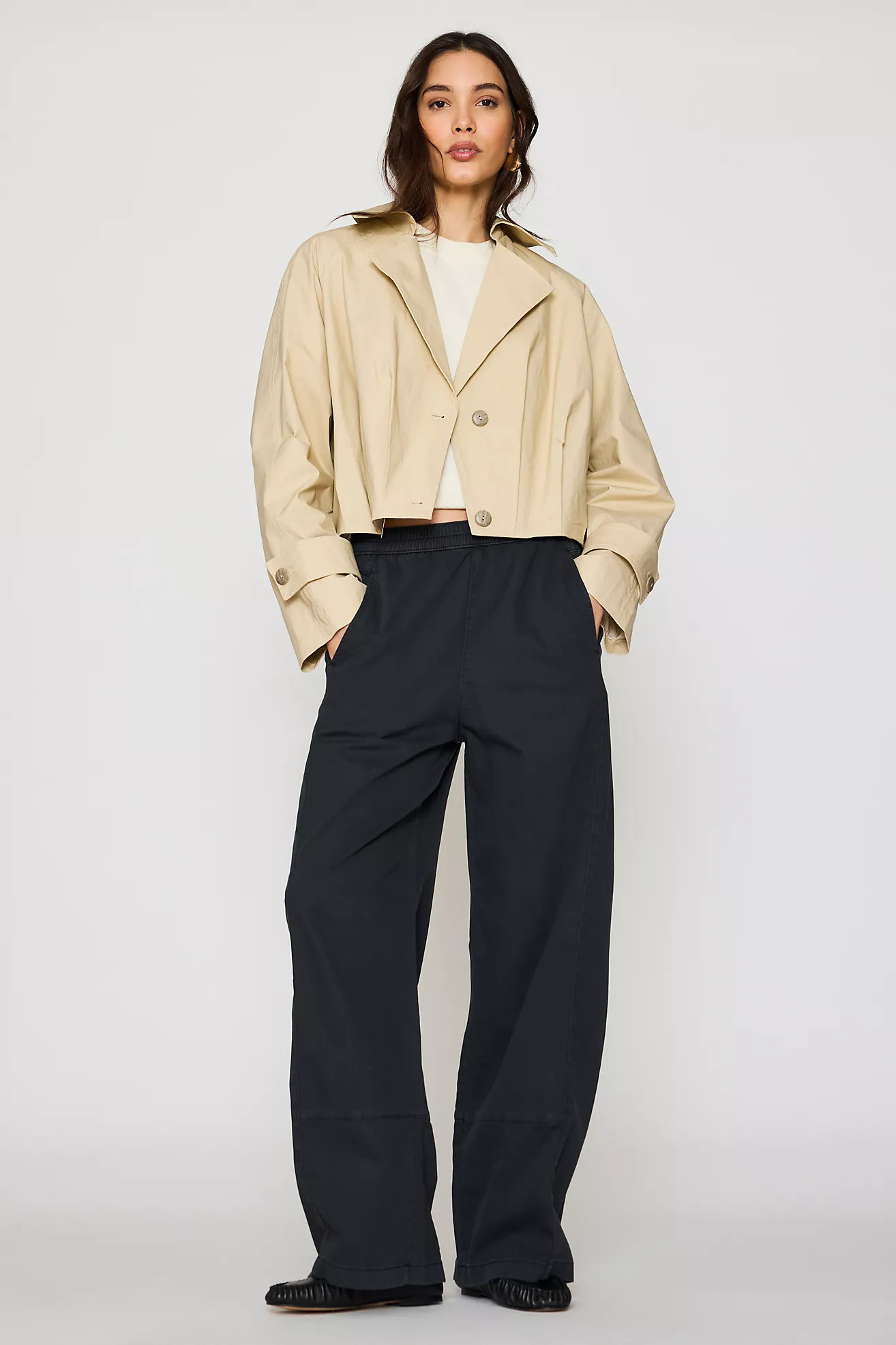 Pilcro Izzie Relaxed Pull-On Barrel Pants | Anthropologie (US)