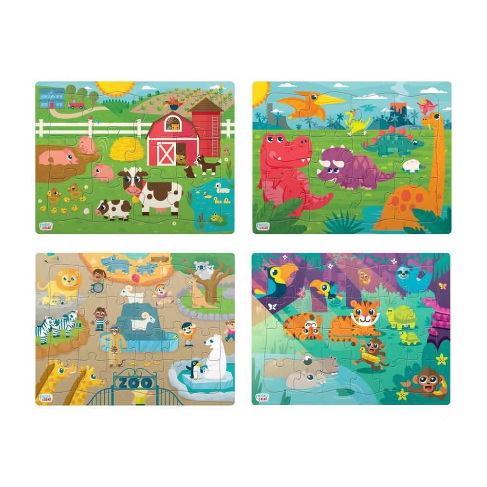 Chuckle & Roar 4pk of Tray Puzzles 72pc | Target