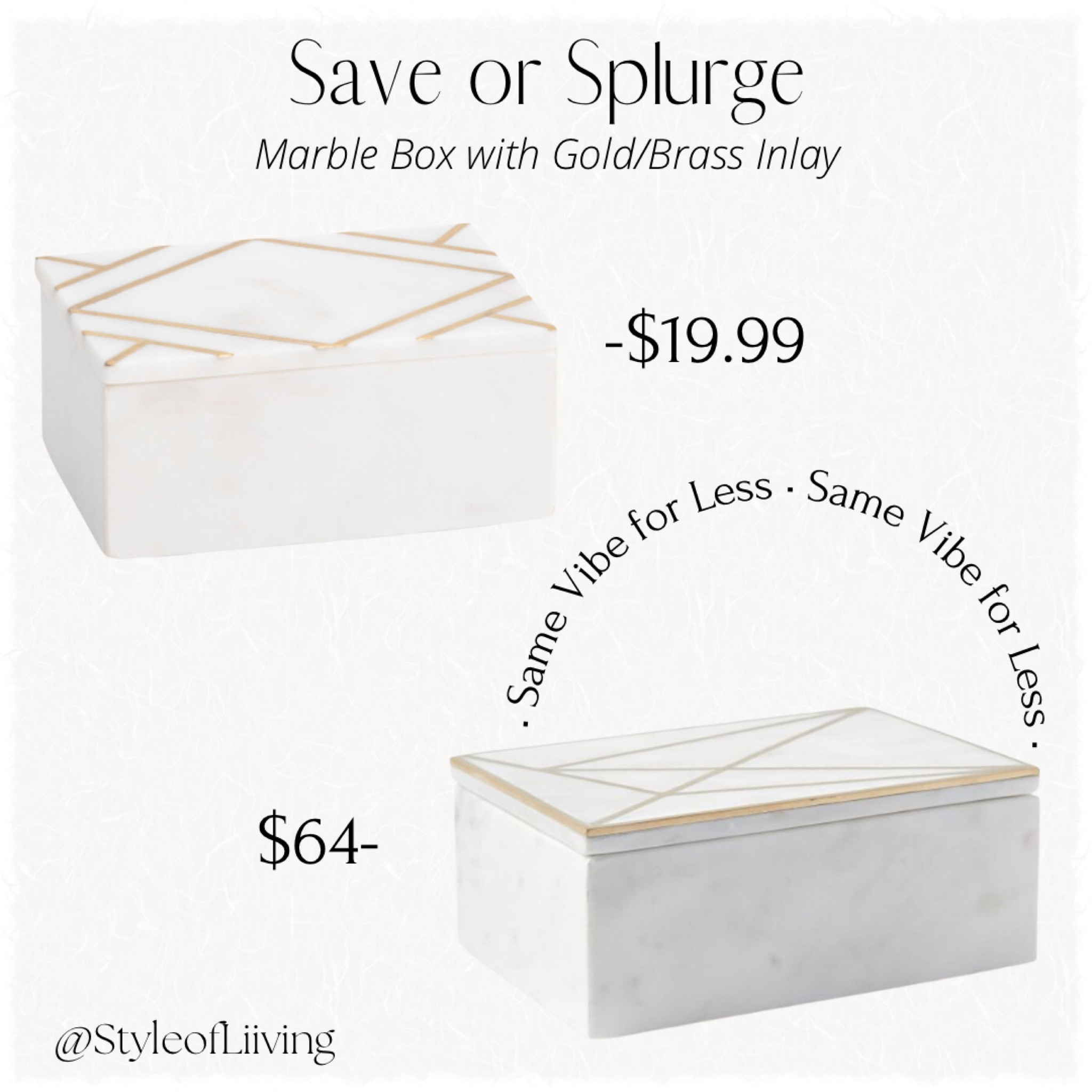 Save or splurge. Rectangular marble boxes with gold or brass inlay. Home decor.

#LTKunder100 #LTKstyletip #LTKhome