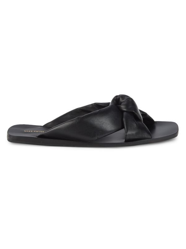 Knotted Leather Slides | Saks Fifth Avenue OFF 5TH