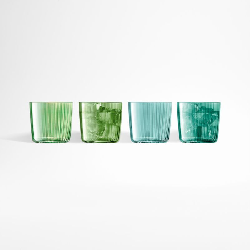 LSA Gems 10-Oz. Jade Double Old-Fashioned Glasses, Set of 4 + Reviews | Crate & Barrel | Crate & Barrel