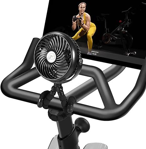 Clip on Fan for Exercise Bike/Tread, Rechargeable Battery Operated Portable Fan for Treadmill Sta... | Amazon (US)