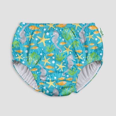 i play by green sprouts Baby Pull-up Swimsuit Diaper - Seahorse Light Aqua | Target