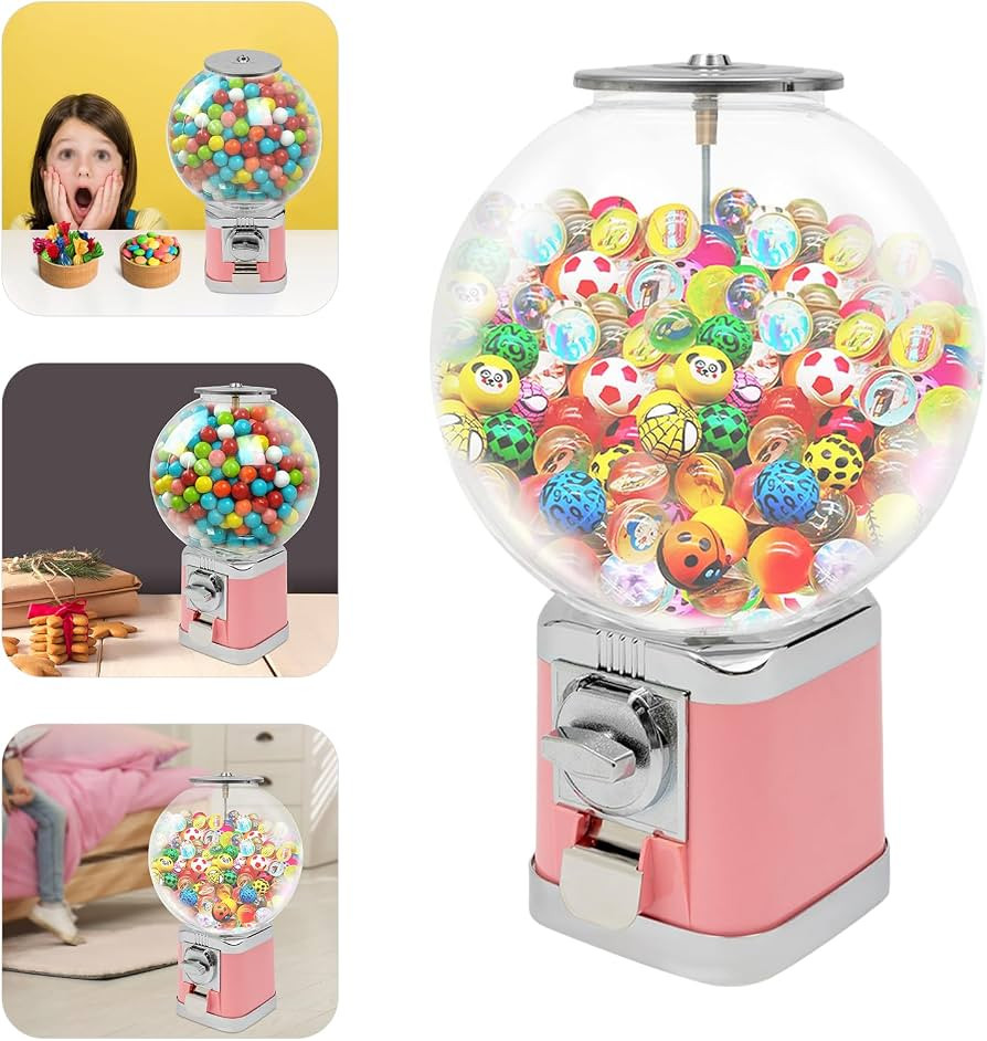 PANEKOLO Vending Machine for Kids, 1 Coins Big Bubble Gumball Dispenser Machine, Pink Gumball Mac... | Amazon (US)