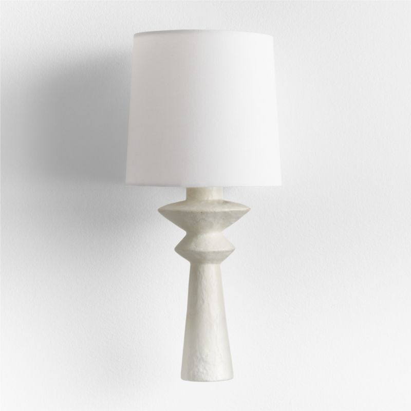 Constantin White Plaster Sconce | Crate & Barrel | Crate & Barrel