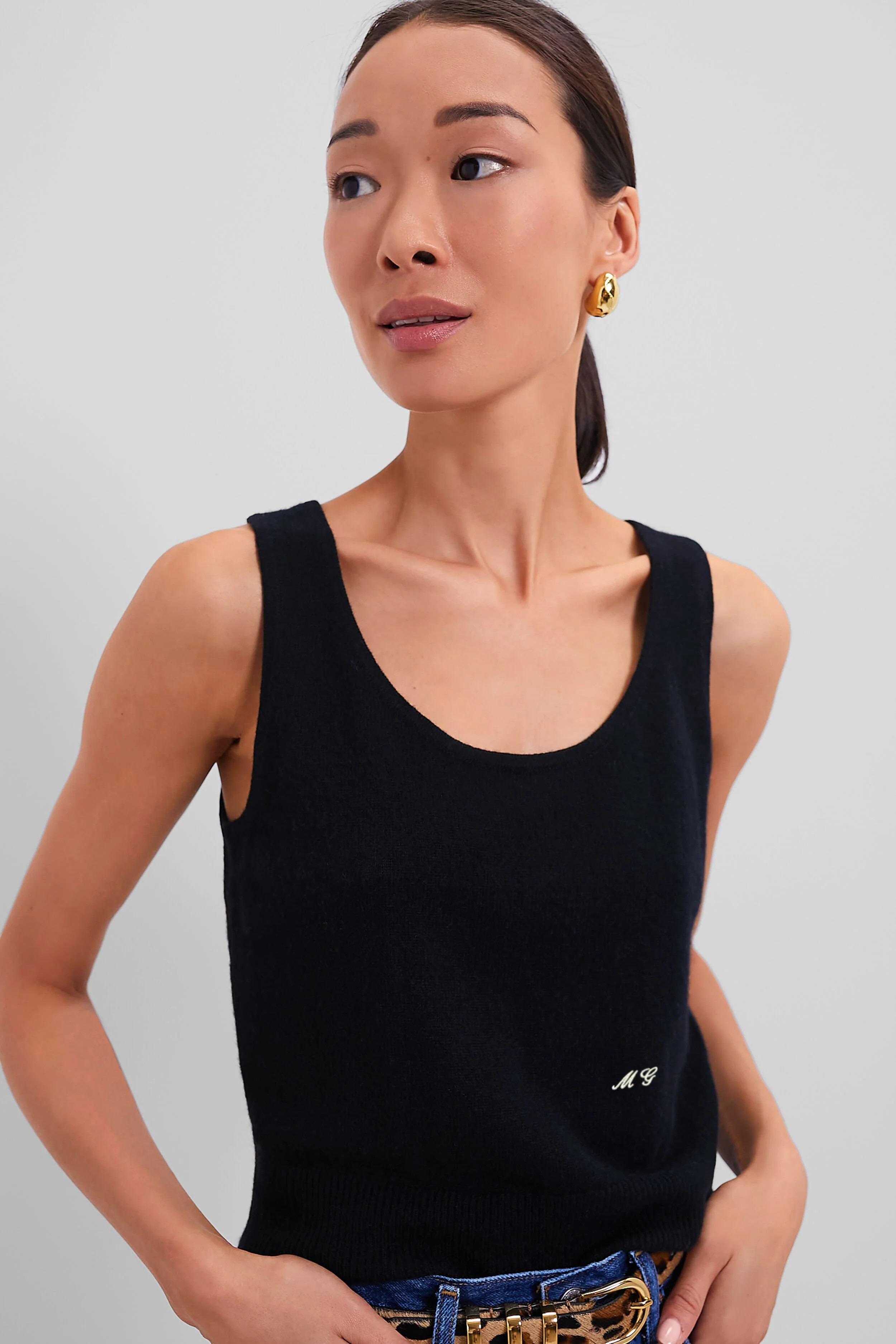Black Cashmere Knit Tank | Tuckernuck (US)