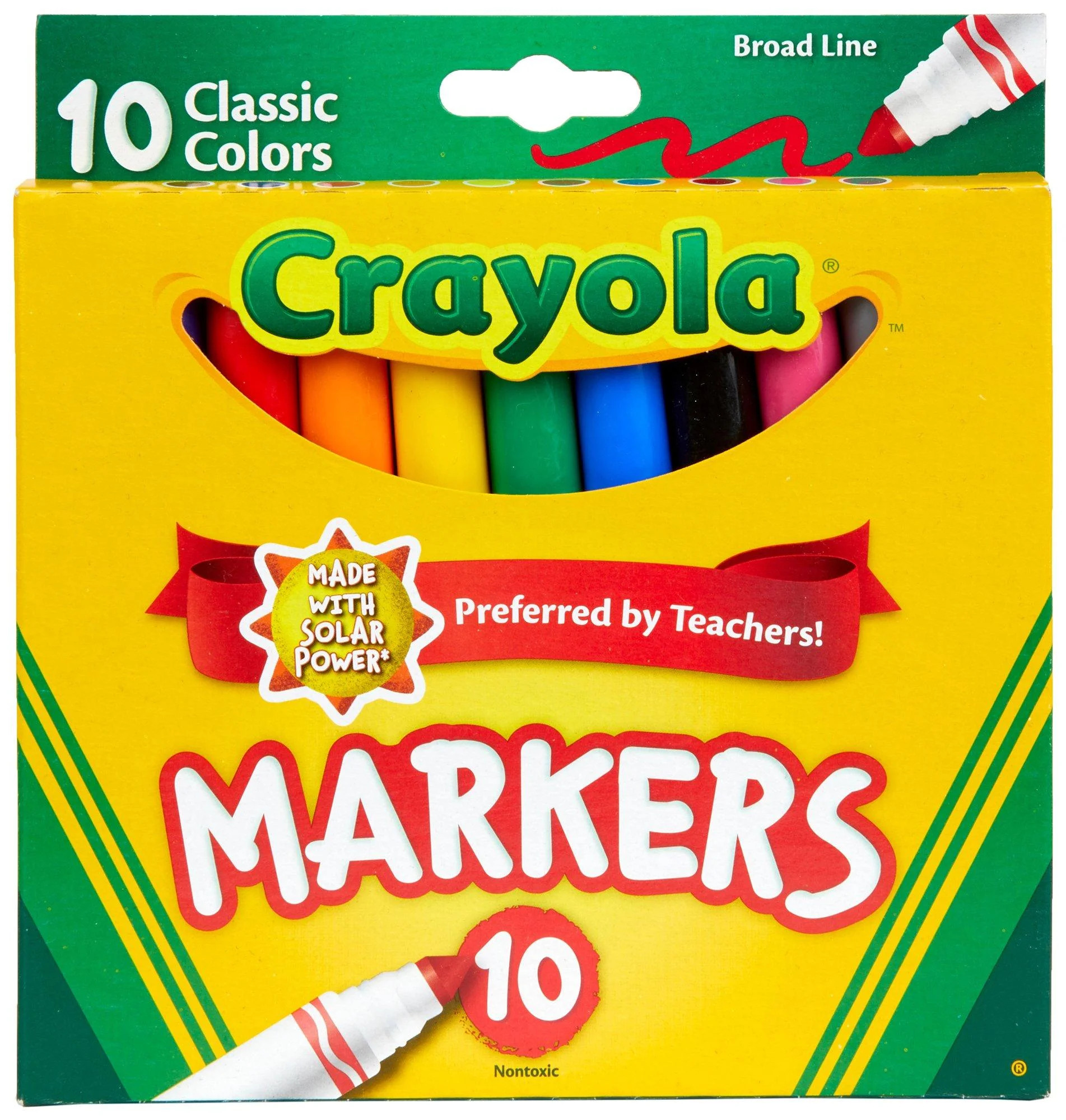 Crayola Classic Broad Line Markers, Art Supplies, Back to School Supplies, 10 Ct | Walmart (US)