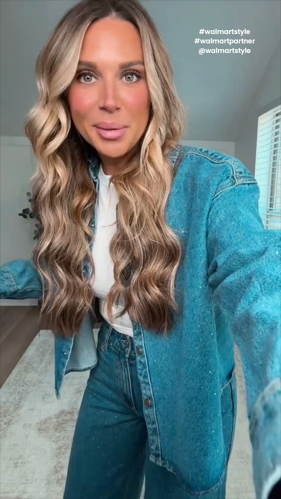 #walmartpartner The cutest sparkly denim matching set that’s perfect for the holiday season! #walmartstyle #walmartpartner @walmartstyle 

#LTKSeasonal #LTKHoliday #LTKFindsUnder50