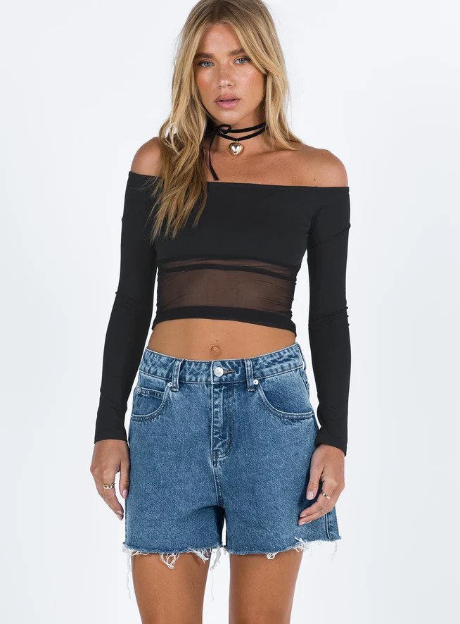 Laurena Dark Denim Shorts Tall | Princess Polly US