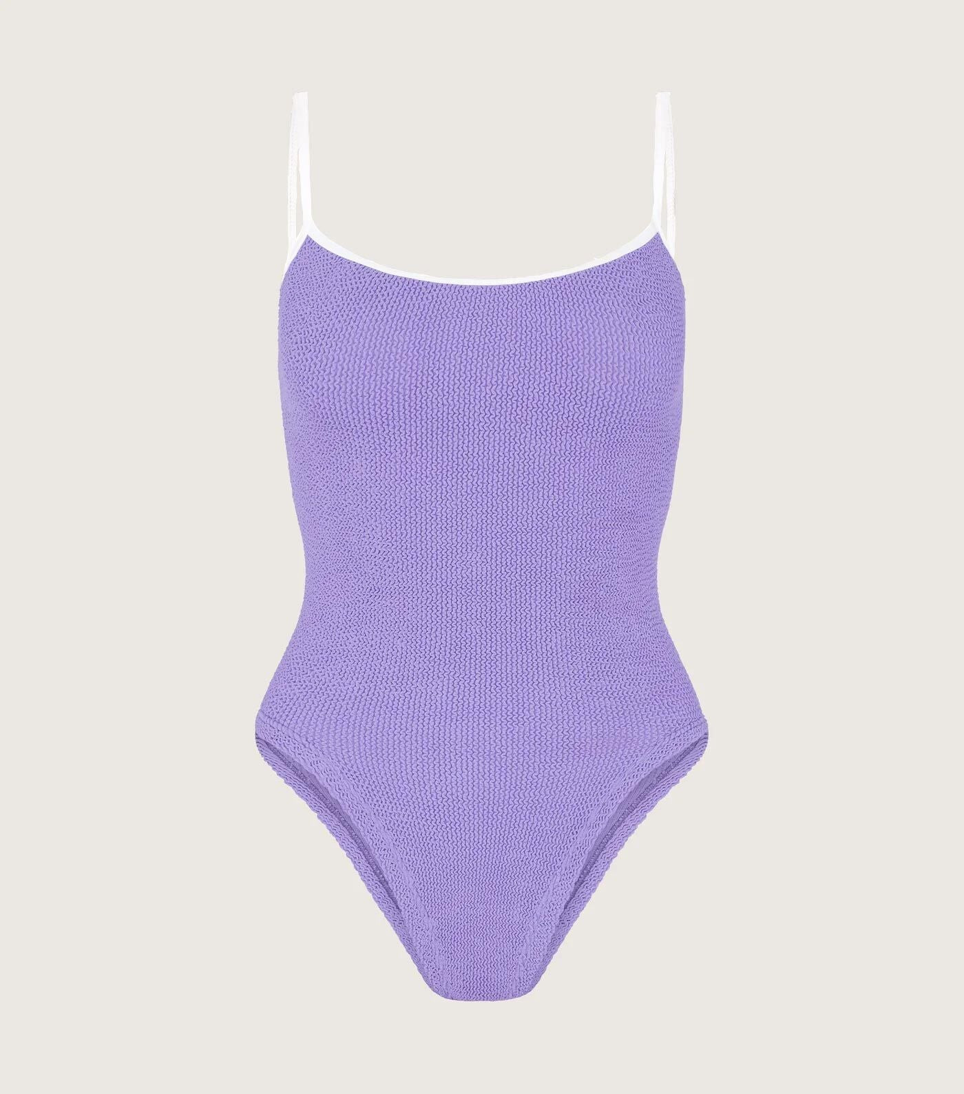 Pamela Swim Contrast - Lilac/White | HUNZA G