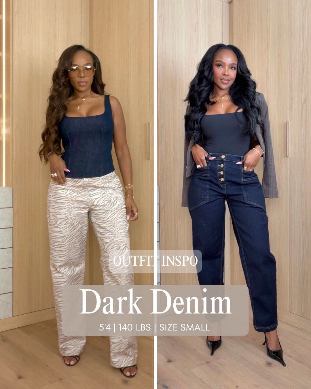 DARK DENIM DONE RIGHT 🤎

Two ways to wear dark denim this fall—from statement pants to an elevated everyday jean. Add a fitted top, pointed-toe heels and a structured jacket for an easy polished look.

Wearing: Size Small | 5’4” | 140 lbs | 34D-27-40

dark denim outfit, fall denim outfit, dark wash jeans, denim pants outfit, elevated casual style, fall outfit inspiration, petite denim outfit, date night denim, chic jeans outfit, women’s fall fashion, denim trends, going out outfit

📲 Download the FREE LTK app & follow me (@kirasfashionfinds).

#LTKPetite #LTKStyle

Comment SHOP below to receive a DM with the link to this post on my LTK ⬇ https://liketk.it/6oKvE