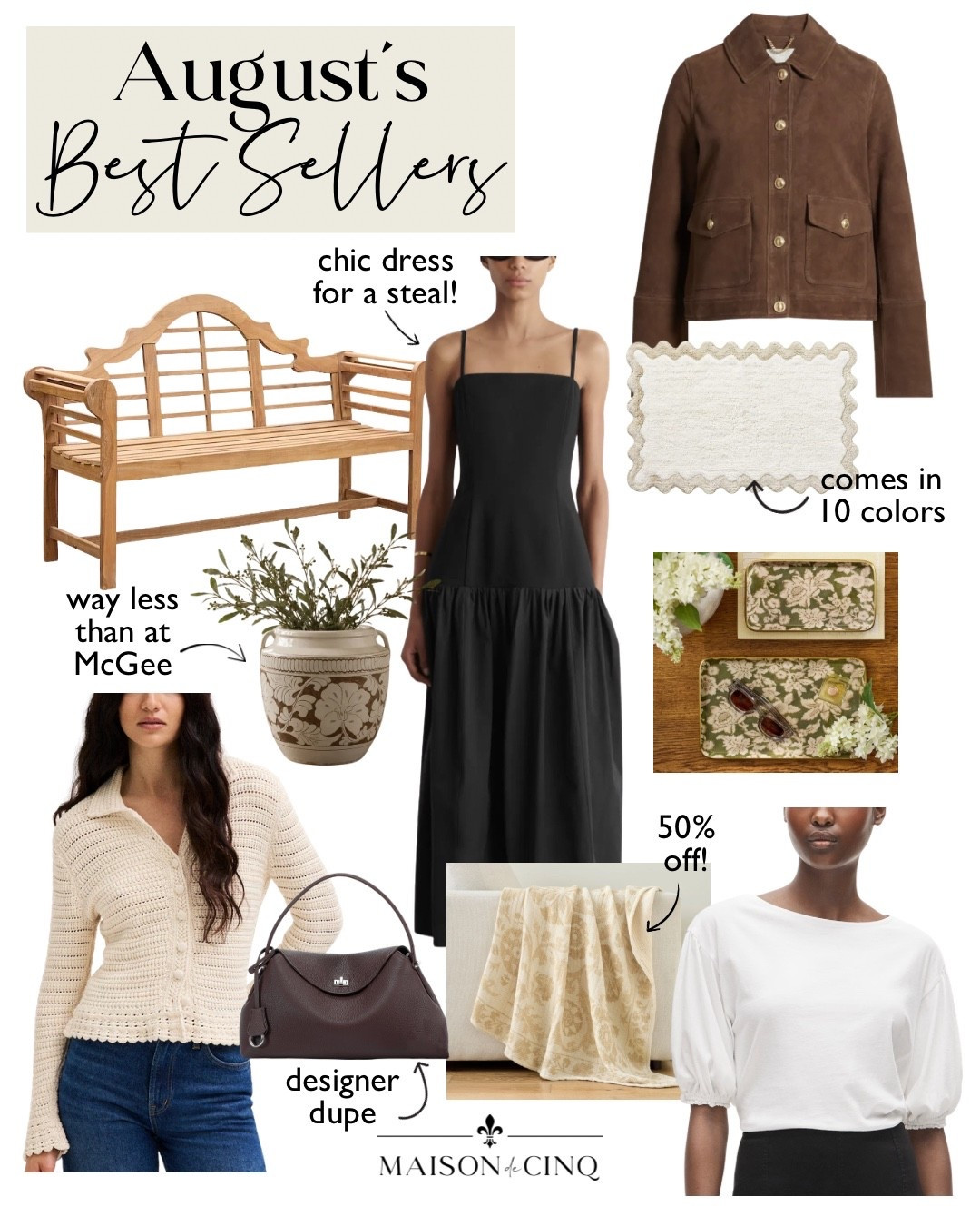 Last month’s best sellers include the prettiest suede jacket for a steal, a gorgeous throw half off, a chic dress that looks way more expensive than it is, plus a great designer dupe bag, and more!

Home decor, fall decor, vase, bathmat, fall jacket, tee shirt, treats, fall handbag, cardigan sweater, fall sweater, wedding guest dress

#LTKHome #LTKSeasonal #LTKSaleAlert