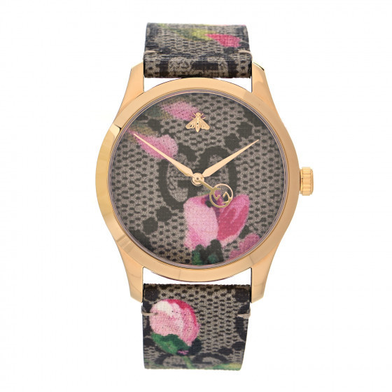 GUCCI

Stainless Steel Calfskin 38mm G-Timeless Supreme GG Blooms Quartz Watch Gold Pink | Fashionphile
