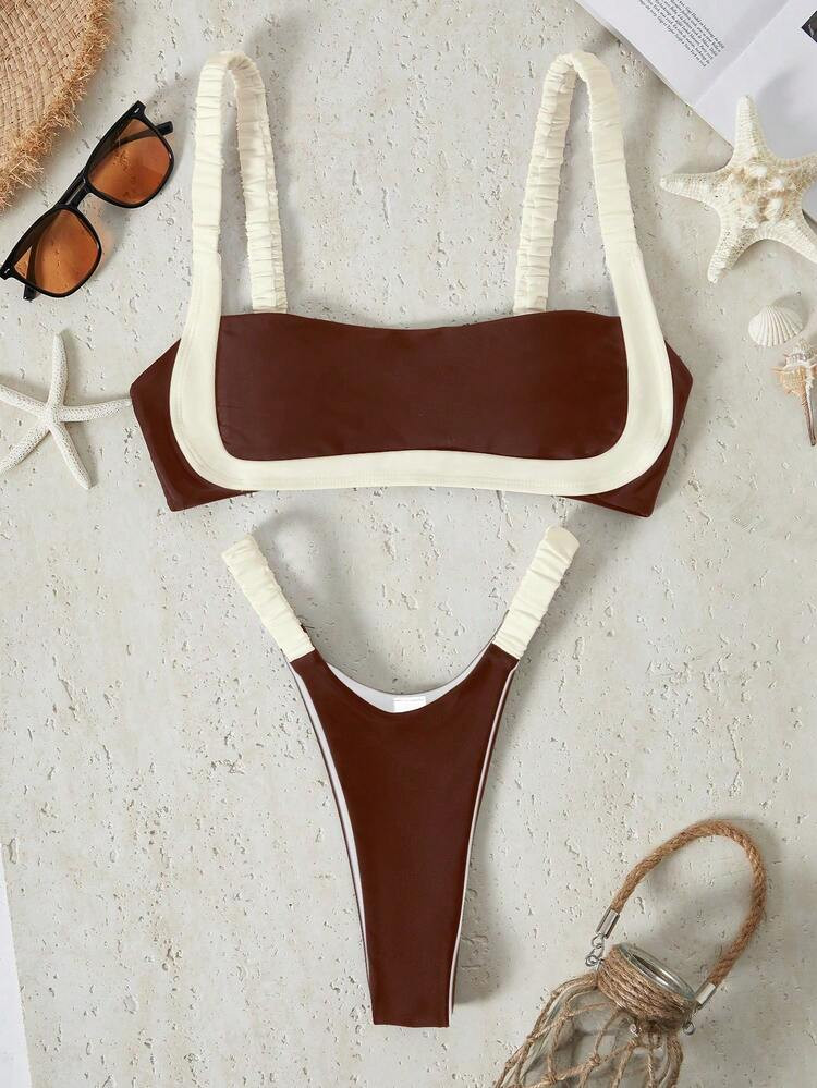 Swmmer Liket Sexy European And American Color Matching Women's Bikini Swimsuit Set | SHEIN