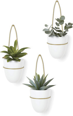 Umbra Set of 3 Brass White/Brass Hanging Flower Pots | eBay | eBay US