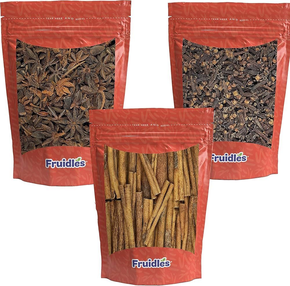 Cinnamon Sticks, Star Anise and Whole Cloves - 3 Pack Bundle - Aromatic Cooking, Teas and Baking,... | Amazon (US)