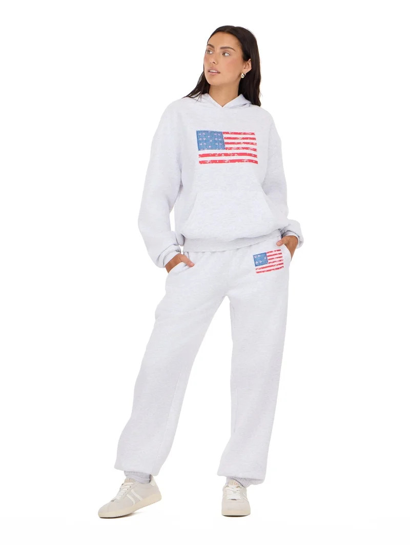 Forever 21 Women's and Women's Plus Americana Fleece Jogger Sweatpants, Sizes XXS-4X | Walmart (US)