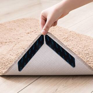 7 in. x 1.2 in. x 0.08 in. Rug Pads Grippers Carpet Tape Non Slip Rug Tape for Hardwood Floors an... | The Home Depot