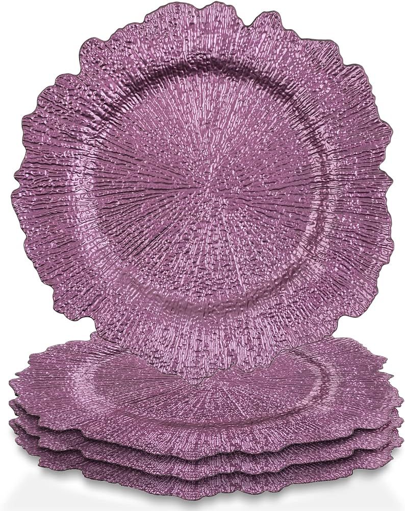 American Atelier Reef Set of 4 Charger Plate Large 13” Decorative Polypropylene Service Plate f... | Amazon (US)