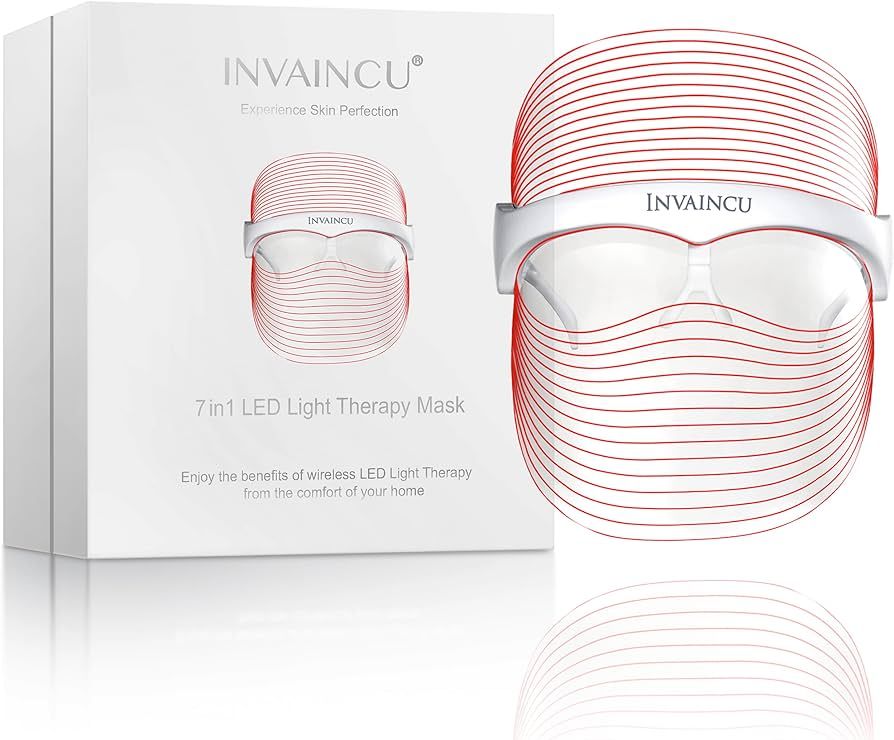 Invaincu Face Light Therapy Mask - 7 Colors LED Mask for Skin Collagen, Wrinkles, Dark Spots & Cl... | Amazon (US)
